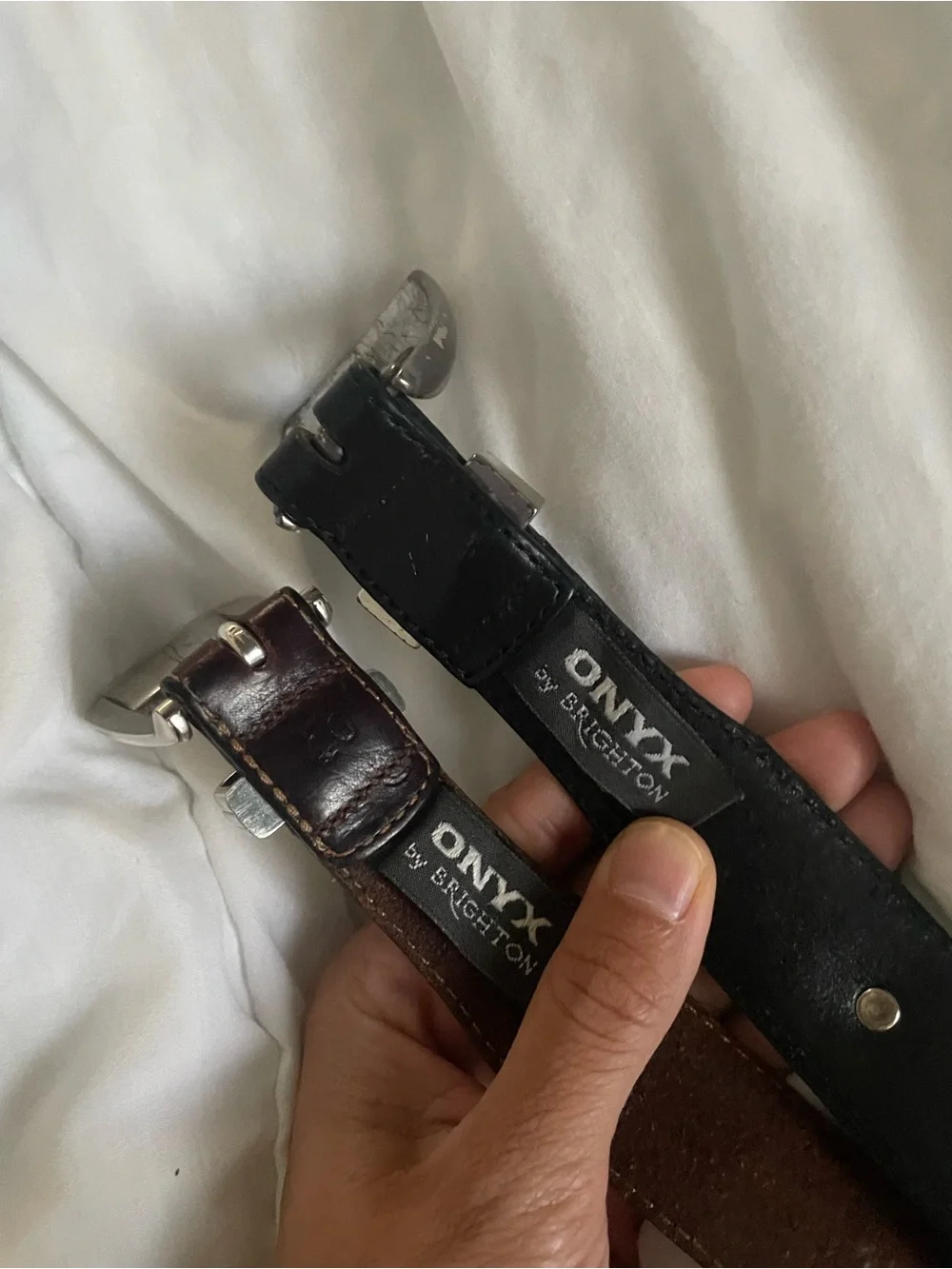 Vintage onyx by Brighton golf leather belt bundle